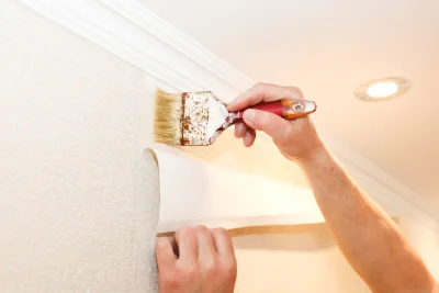 Pose de papier peint à Pelouse — revêtements muraux et toiles de verre